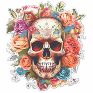 Colorful Day of the Dead Sugar Skull Large 