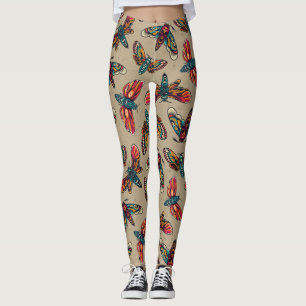 Colorful Death Moths Leggings