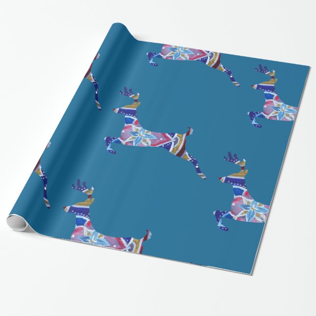 Colorful Deer Glossy Wrapping Paper, Paper (Unrolled)