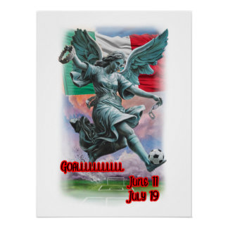 Colorful Design of Angel of Independence on a  Poster