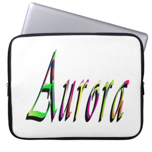 Colorful Designed Aurora Girls Name,  Laptop Sleeve