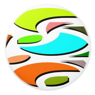 Colorful designer ceramic handle knob