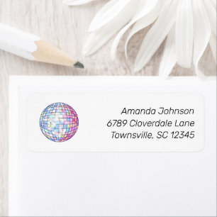 Colorful Disco Ball Return Address Label