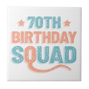 Colorful Distressed 70th birthday squad Ceramic Tile