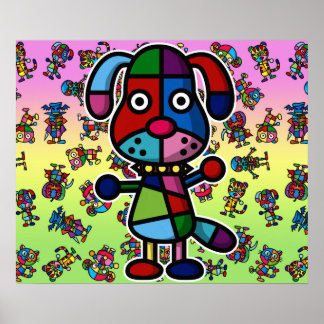colorful dog2 poster