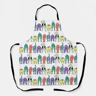 Colorful Dog Butts Pattern Apron