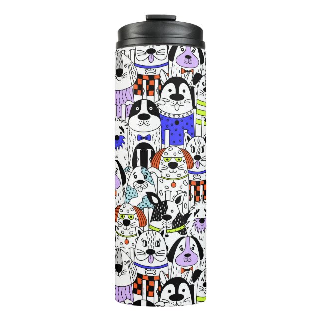 Colorful Dog Crowd Pattern Medium Gift Bag Thermal Tumbler (Front)