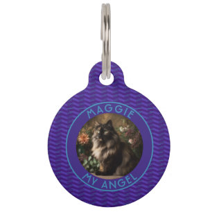 Colorful Dog Dad Gift Herringbone Pet Tag
