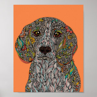 Colorful Dog Design | Best Animal Canvas Poster