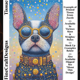 Colorful Dog Portrait, Pointillism DN5L Decoupage Tissue Paper