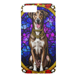 Colorful Dog With Gold Chain Stained Glass iPhone 8/7 Case