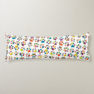 Colorful Doggie Paws Body Pillow