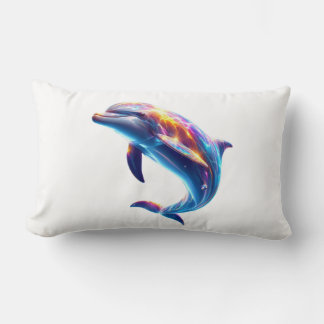 Colorful Dolphin Cute Arts Lumbar Cushion