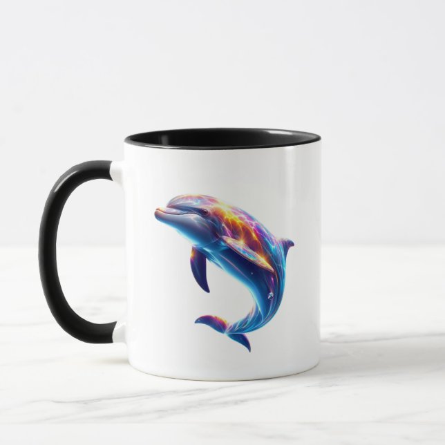 Colorful Dolphin Cute Arts Mug (Left)