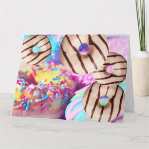 Colorful Donut Folded Greeting Card