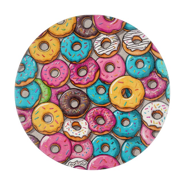 Colorful Donuts Cutting Board (Front)