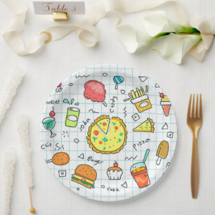 Colorful Doodle Kids Funky Paper and Party Plates