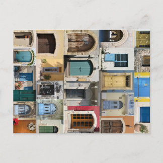 Colorful doors Cyprus Postcard