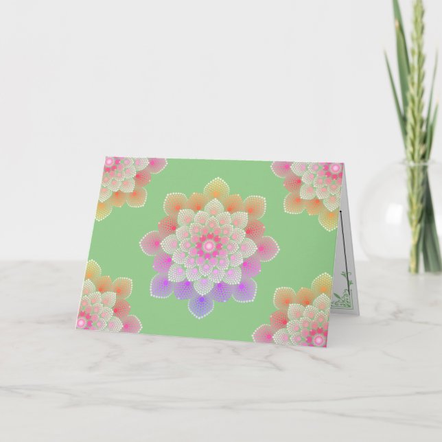 Colorful Dot Mandala Happy Birthday Card (Front)