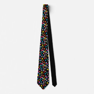 Colorful dots, black tie