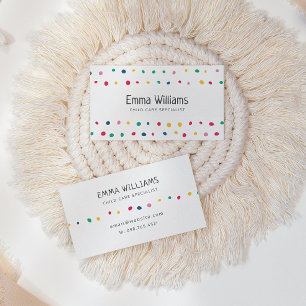 Colorful Dots Child Care Babysitting Business Card