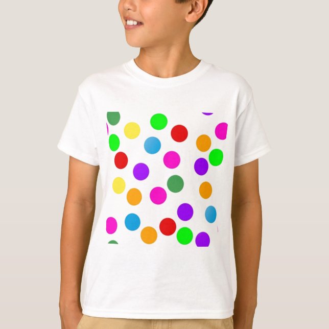 colorful_dots_on_white T-Shirt (Front)