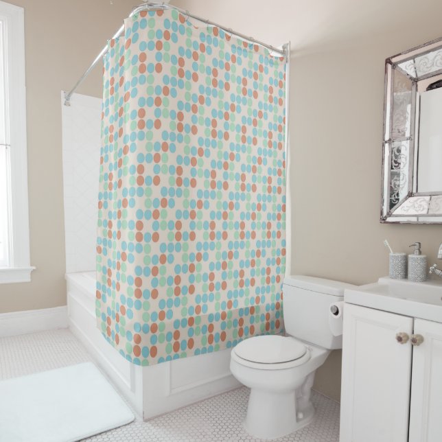 Colorful Dots Pattern Shower Curtain (In Situ)