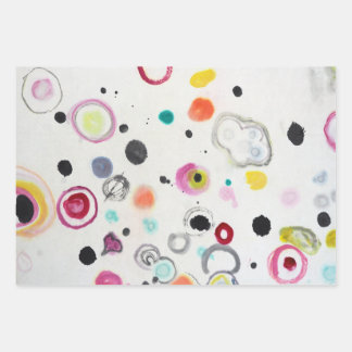 Colorful Dots Wrapping Paper Flat Sheet Set of 3