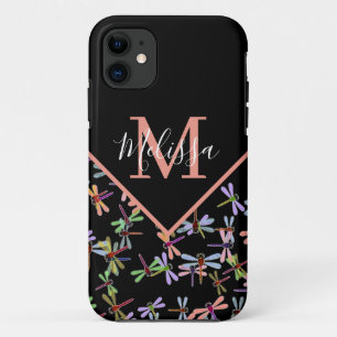 Colorful dragonflies personalized   iPhone 11 case