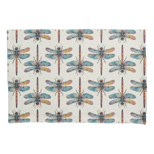 Colorful Dragonfly Pattern Pillowcase