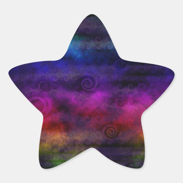 Colorful Dreamy Abstract Star Sticker (Front)