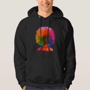 Colorful Dripping In Melanin Afro Queen Hoodie