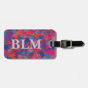 Colorful Drops Red, Pink, Blue Purple Abstract Luggage Tag
