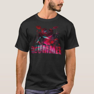 Colorful drums drummer abstract red  T-Shirt