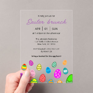 Colorful Easter Brunch Acrylic Invitations