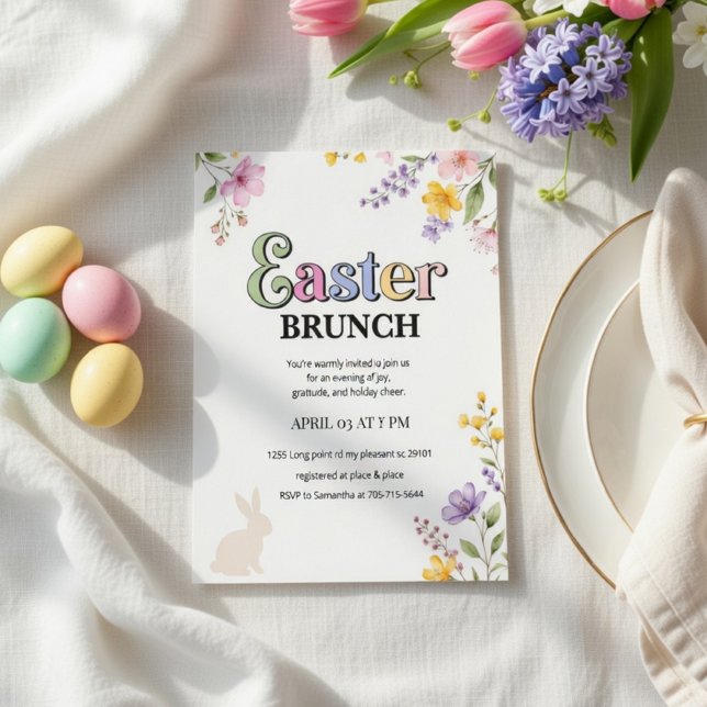 Colorful Easter Brunch Invitation | Floral Spring  (Creator Uploaded)