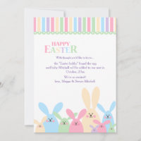 Colorful Easter Bunnies Pregnancy Announcement