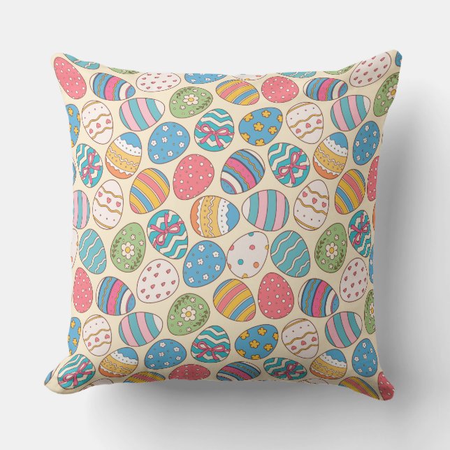 Colorful Easter Eggs Pattern  Cushion (Front)