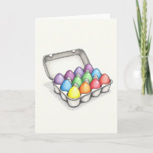 Colorful Eggs Carton Art Card