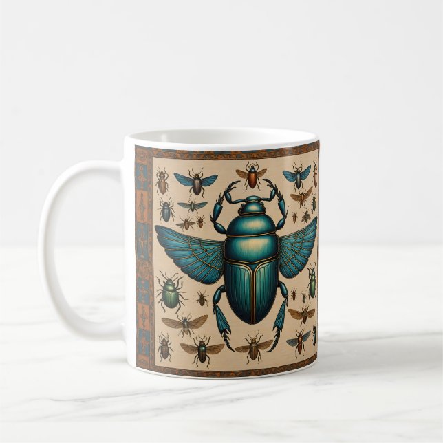 Colorful Egyptian Scarabs  Coffee Mug (Left)