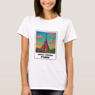 Colorful Eiffel tower Paris travel  T-Shirt