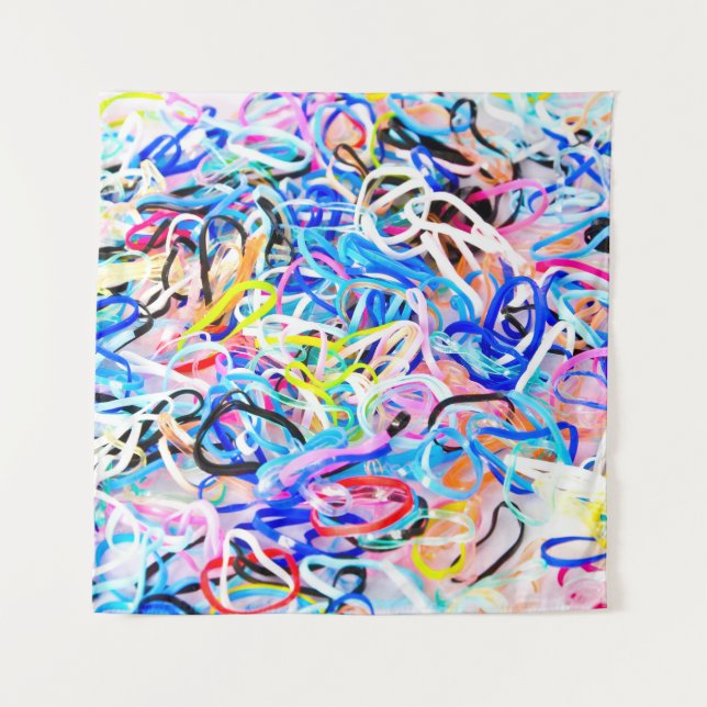 Colorful Elastic Rubber Bandsabstract,background,b Tapestry (Front)