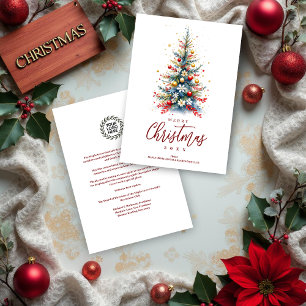 Colorful Elegant Christmas Tree Corporate Events Holiday Card