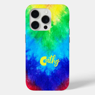 COLORFUL ELEGANT PERSONALIZED TIE-DYE DESIGN iPhone 15 PRO CASE