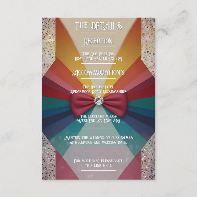 "Colorful Elegant Rainbow  Enclosure Card (Front)