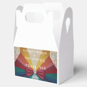 Colorful Elegant Rainbow Wedding Invitation  Favour Box