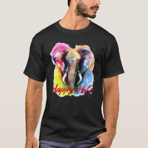 Colorful Elephant Happy Holi Festival Of Color Ind T-Shirt