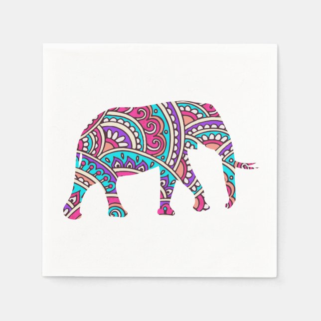 Colorful elephant napkin (Front)