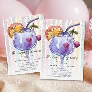 Colorful Engagement Bridal Shower Cocktail Invitation
