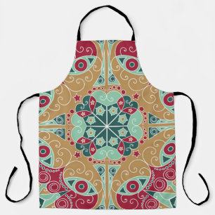 Colorful ethnic patterned background. Arabesque vi Apron